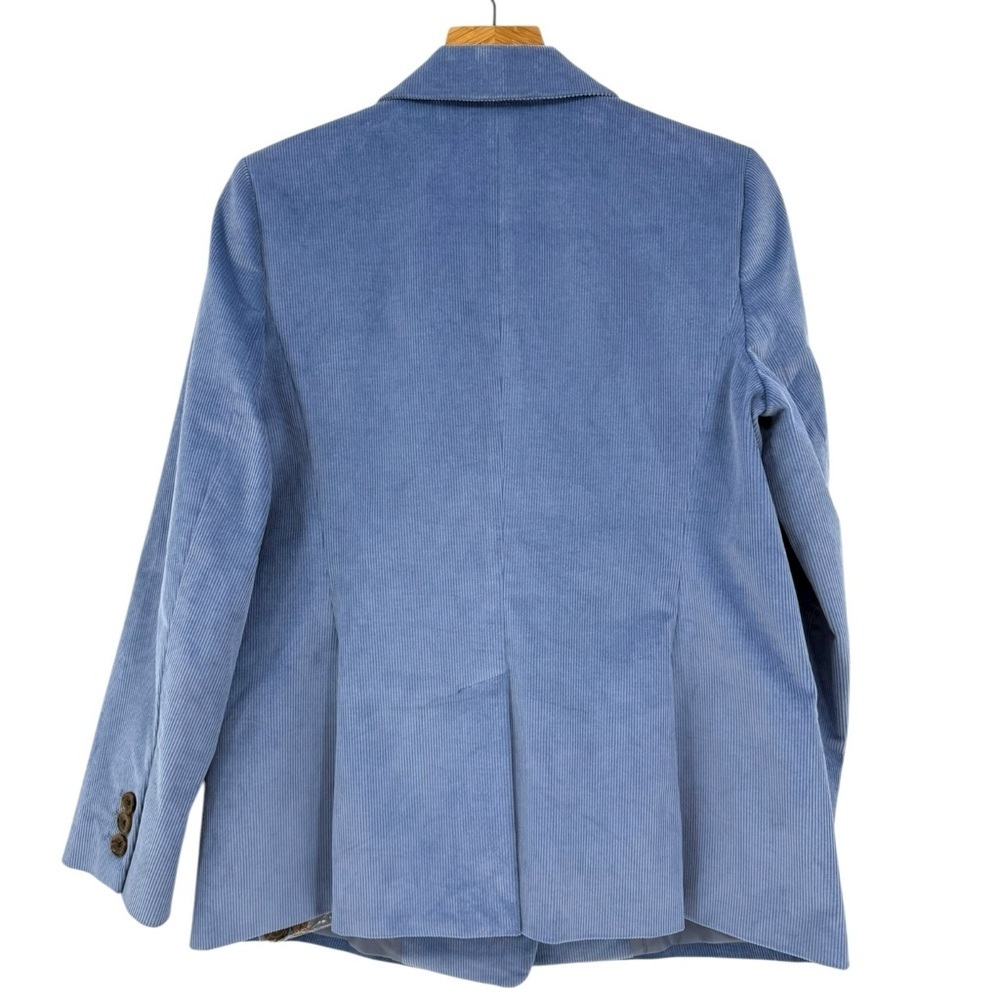 Talbots Double Breasted Corduroy Blazer in Blue Size 12 NEW - Picture 4 of 12
